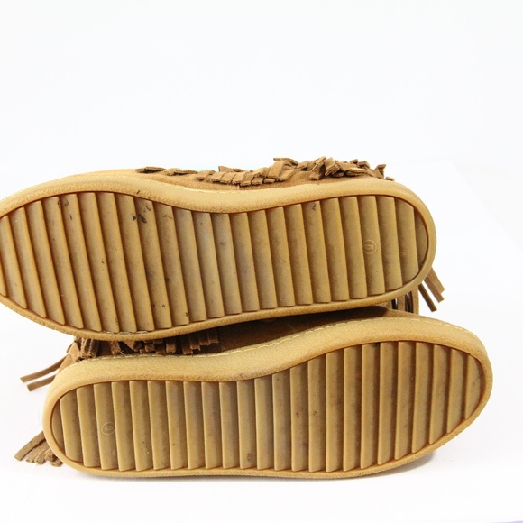 Tory Burch Boots Women Collins Moccasin Bootie sz 6 Shearling lined Fringe - Picture 9 of 11